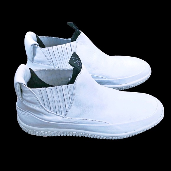NEW O.X.S. Woobie White High Top Sneakers Leather Size 11 New in Box Retail $288 - Picture 12 of 12